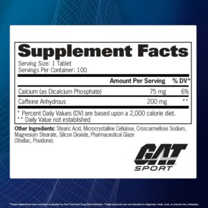 GAT Caffeine – 100 Tablets Supplement Facts