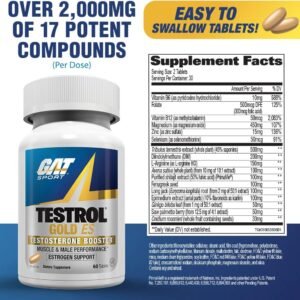 GAT Sport Testrol Gold ES, 60 Tablets supplement facts