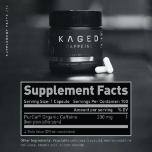 Kaged Organic Caffeine Supplement - Natural Energy Boost Supplement Facts