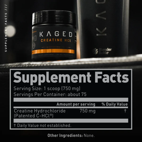 Kaged Creatine HCL - Superior Absorption and Muscle Support Supplement facts