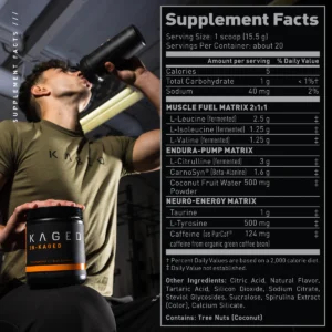 Kaged Intra Workout Supplement - Enhance Your Training with Superior Hydration Supplement facts