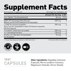Kaged test 60 Servings supplement facts