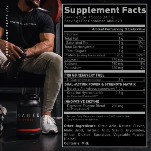 Kaged Re-Kaged Whey Protein Isolate - Optimal Muscle Recovery and Growth Supplement facts