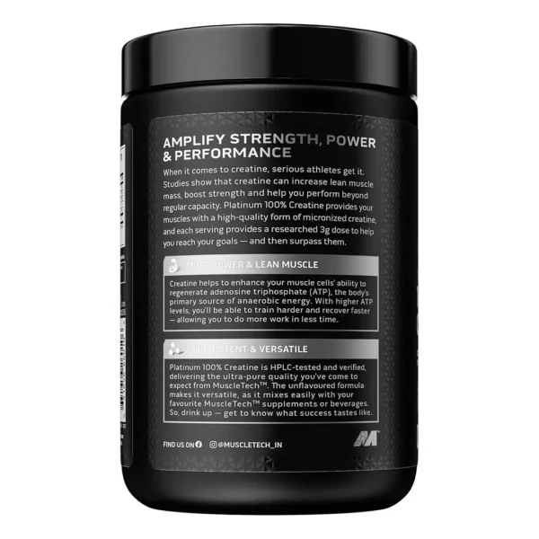 Muscletech Platnium 100% Creatine Ingredients