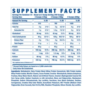 Ronnie Coleman (Rc) King Mass Gainer 15lbs Nutritional Information