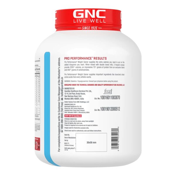 GNC Pro Performance Weight Gainer | 3 Kg