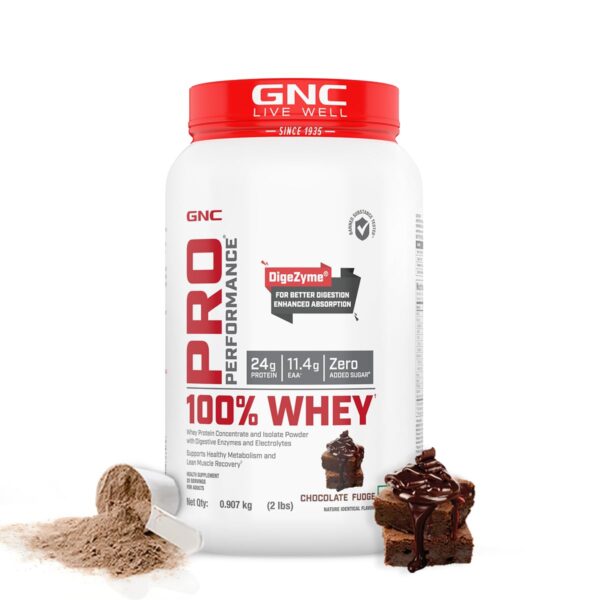 GNC Pro Performance 100% Whey Protein Powder Chocolate Fudge