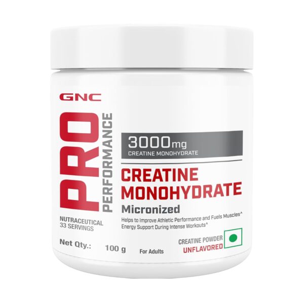 GNC Pro Performance Creatine Monohydrate - 100 gm (0.22 Lb), Unflavoured