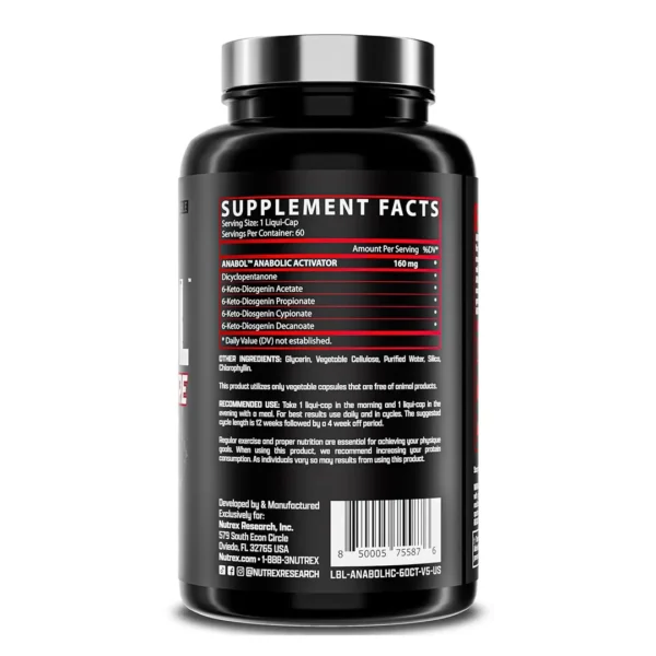 nutrex Research Anabol hardcore Supplement Facts