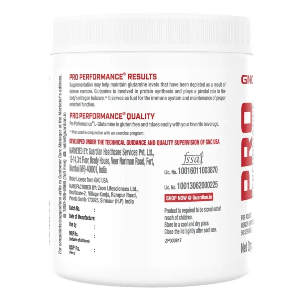 GNC L-Glutamine Powder - 250 gm (0.55 Lb)features