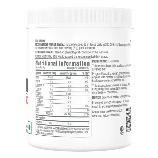 GNC L-Glutamine Powder - 250 gm (0.55 Lb)sf