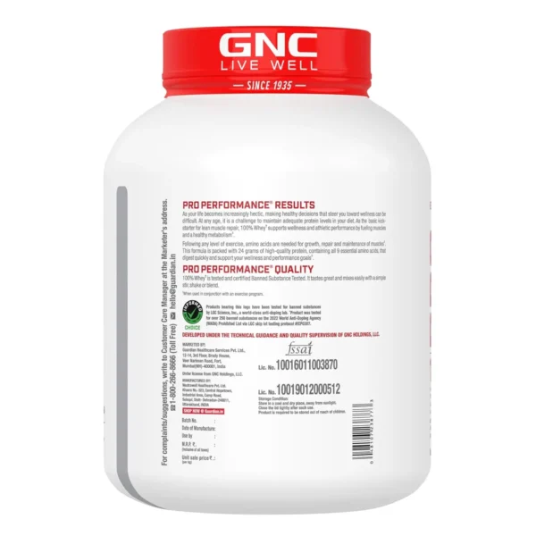 GNC Pro Performance 100% Whey Protein Powder - 1.81 Kg (1)