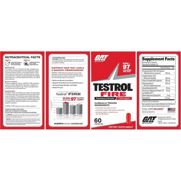 Gat Testrol 60 Tabs Nutritional Information