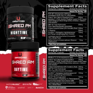 Unmatched 2Shred, Combo 30 Servings Supplement Facts
