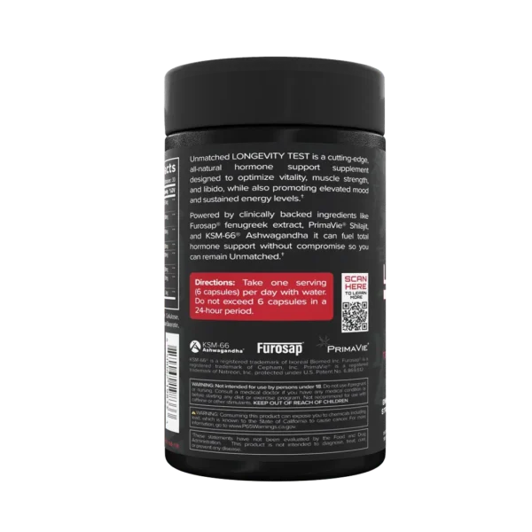 Unmatched Longevity Test, 30 Servings back