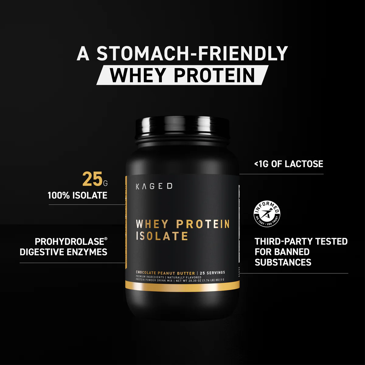 Whey Protein Isolate, 1.8lb 25 Servings - Image 2