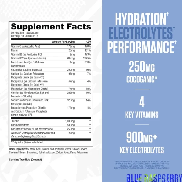 RYSE Hydration Electrolyte Powder Drink Mix Packets - Image 2