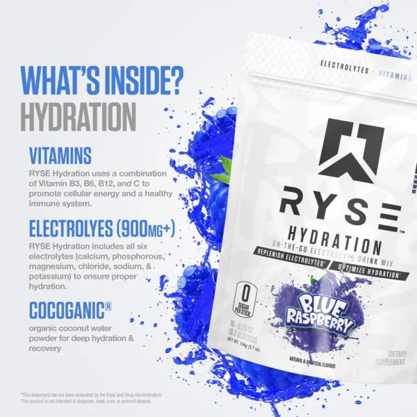 RYSE Hydration Electrolyte Powder Drink Mix Packets - Image 3
