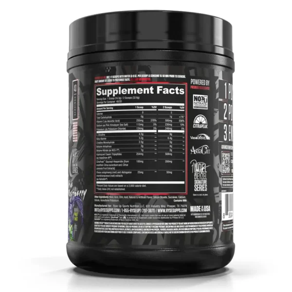 Ryse Pump Daddy V2 Non Stim Pre-workout 40 Servings_facts