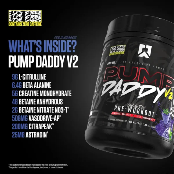 Ryse Pump Daddy V2 Non Stim Pre-workout 40 Servings_ingrdients