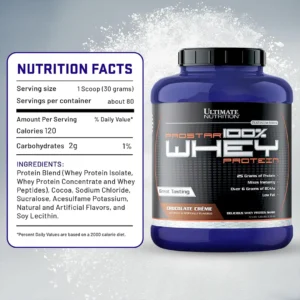 Ultimate Nutrition Prostar 100% Whey Protein - 5.28 lbs (Chocolate Creme) Nutrition Facts