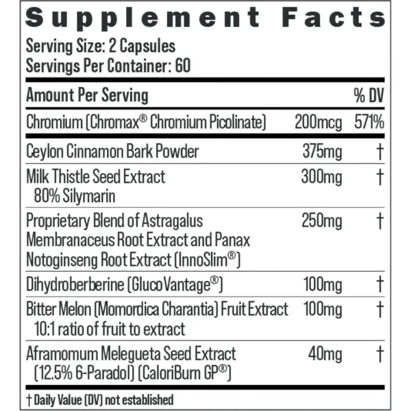 BIOSTACK GDAid 120 Capsules_Nutritional Facts