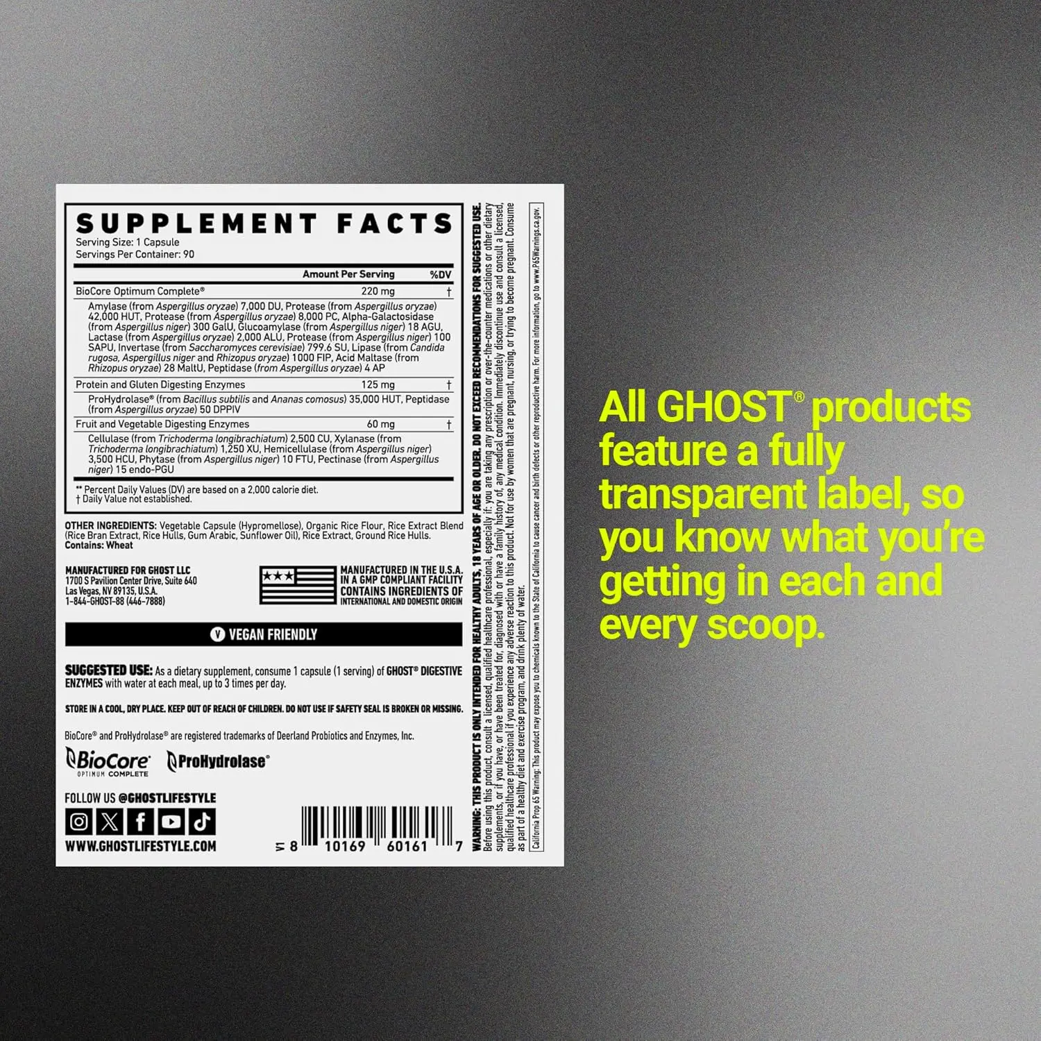 GHOST BASICS DIGESTIVE ENZYMES, 90 Servings - Image 4