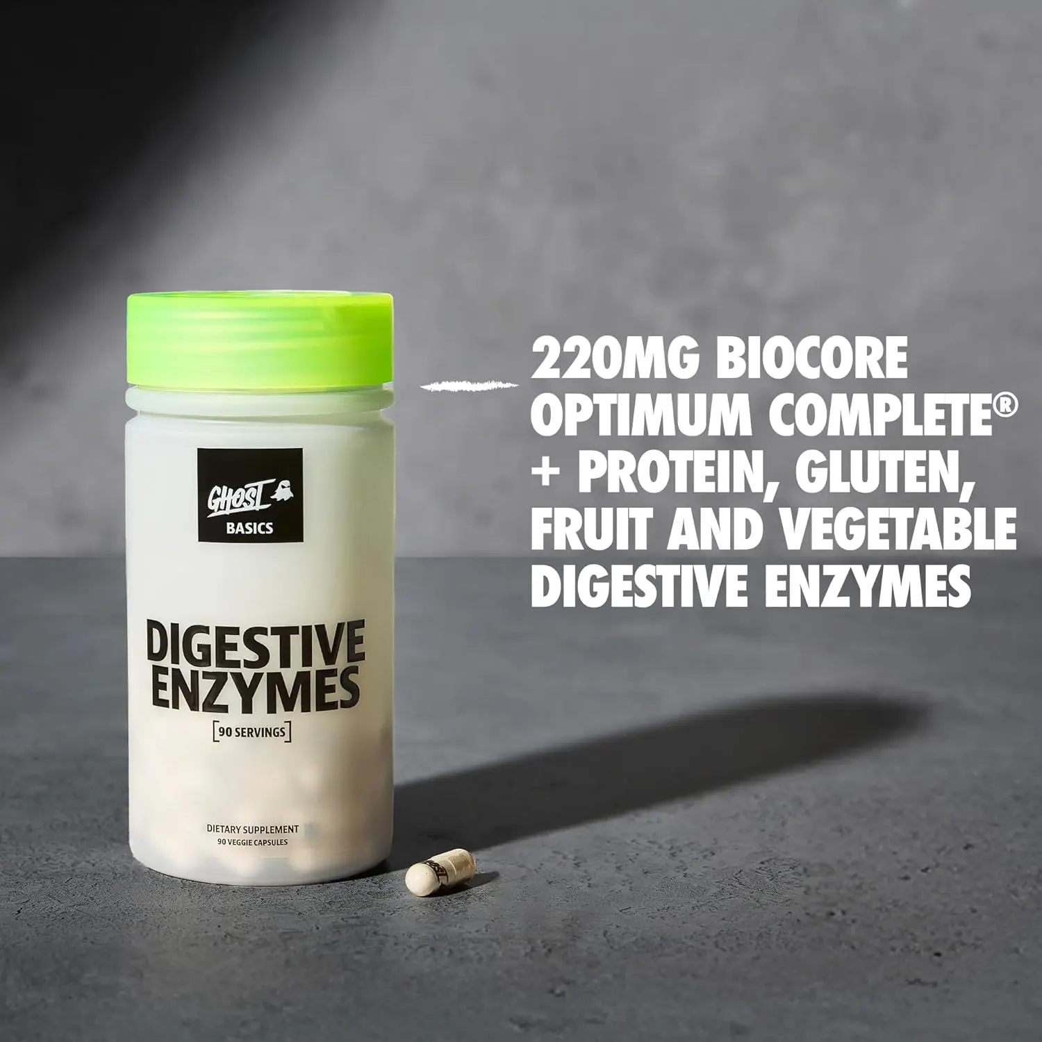 GHOST BASICS DIGESTIVE ENZYMES, 90 Servings_info