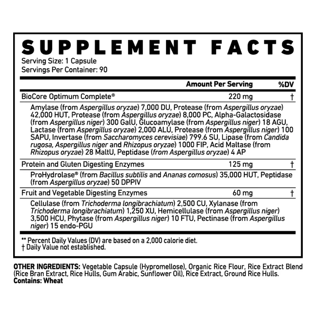 GHOST BASICS DIGESTIVE ENZYMES, 90 Servings_supplement_facts