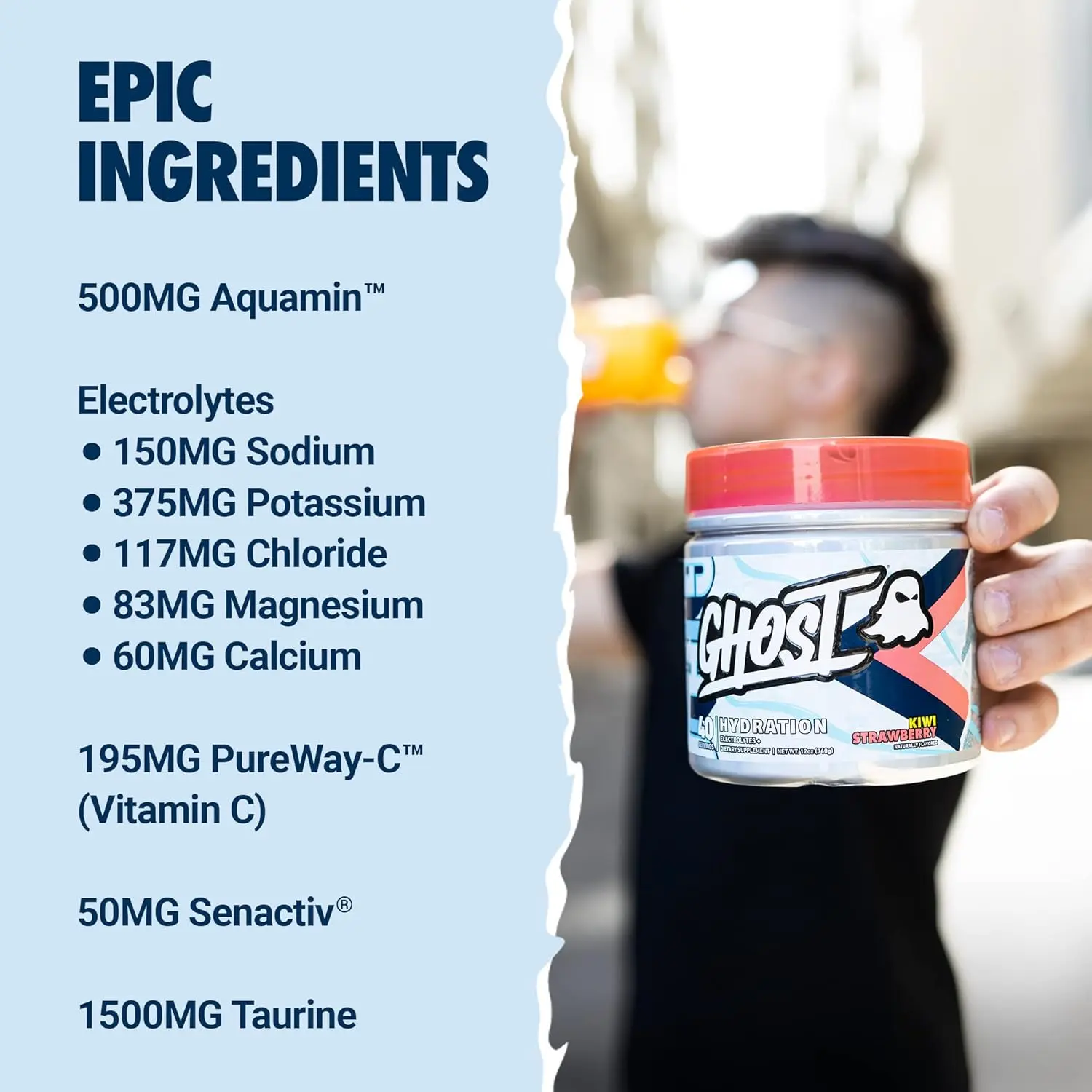 GHOST Hydration, 40 Serv, Electrolyte Powder_ingredients