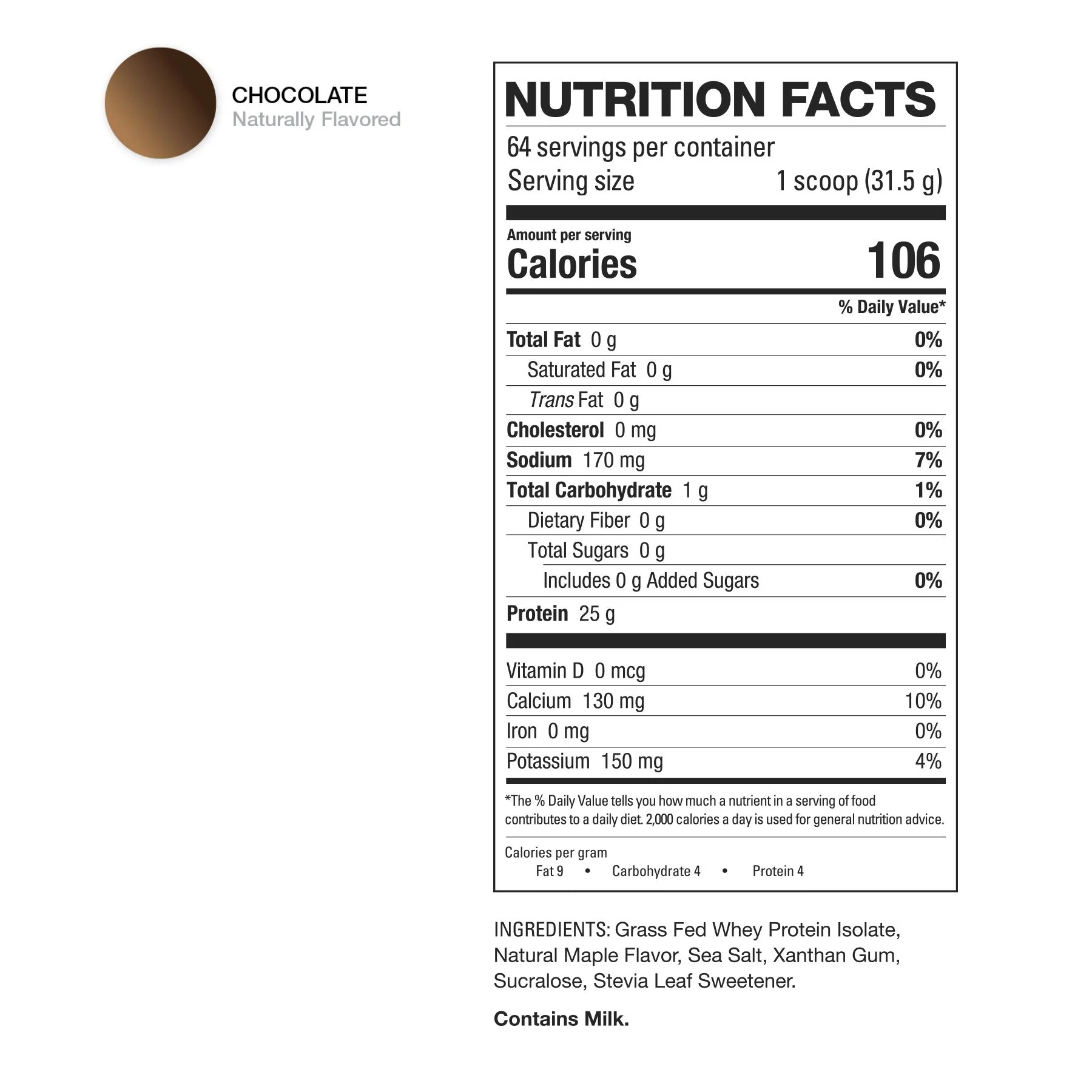 HD MUSCLE ProHD Protein | 100% Grass Fed Whey Isolate, 64 Servings Chocolate SFP