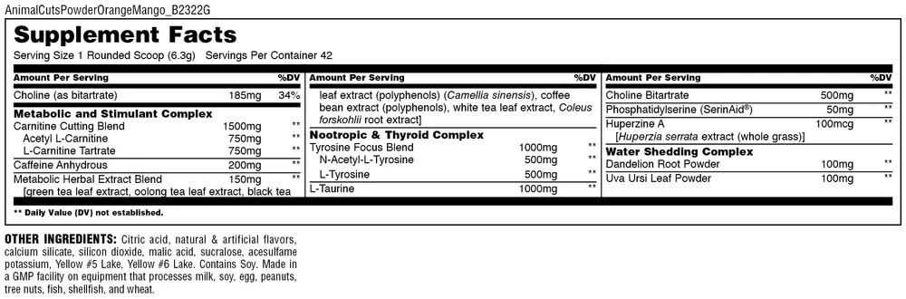 Animal Flex Powder supplment info