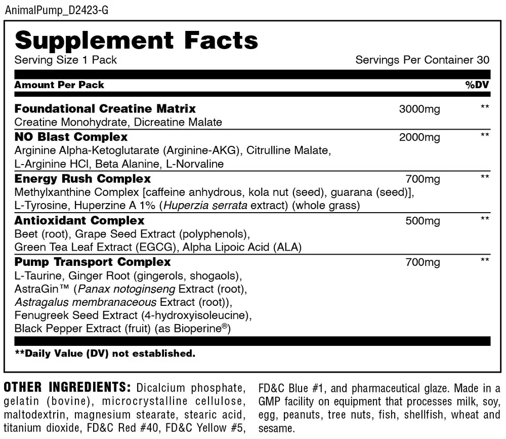 Animal Pump supple info
