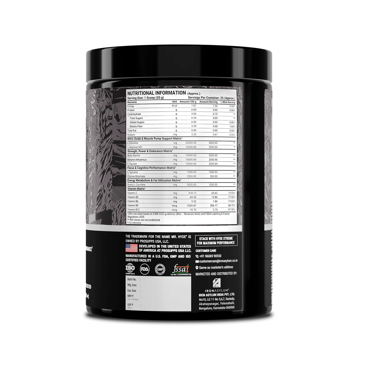 Prosupps Hyde Max Pump Supplment Info